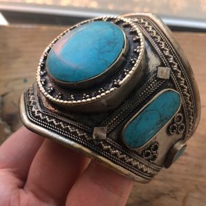 Turquoise silver bracelet cuff